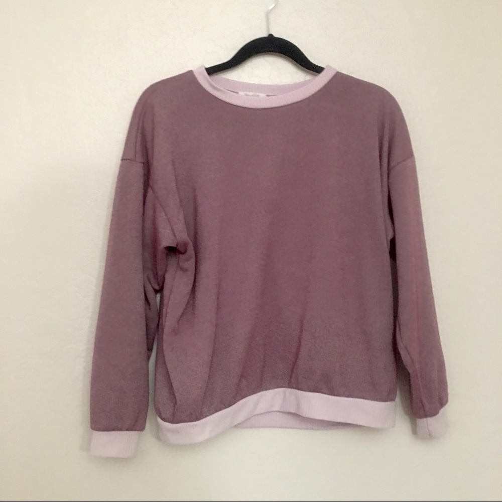 brandy melville purple oversized crew neck!